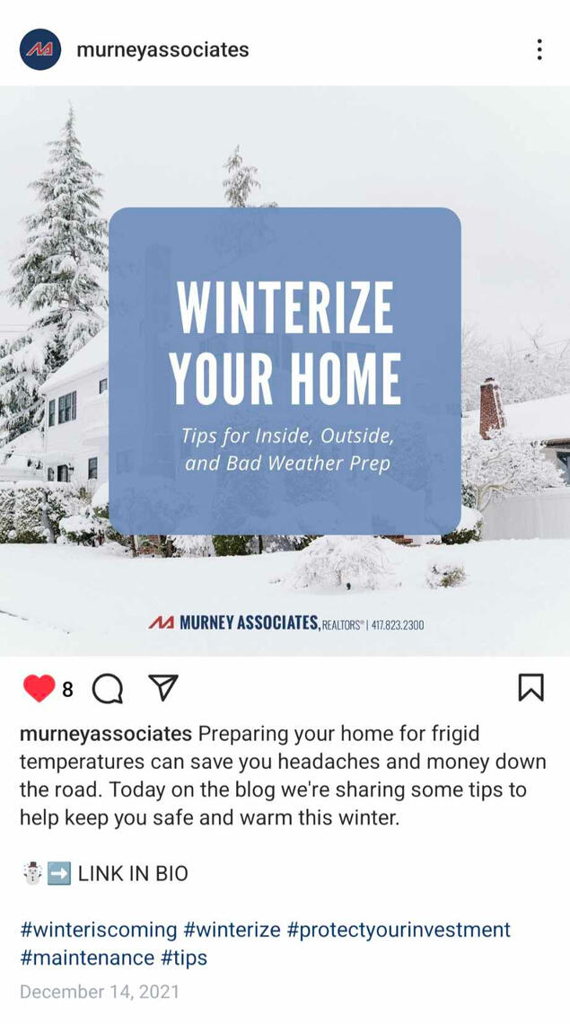 Murney Instagram - Winterize Your Home